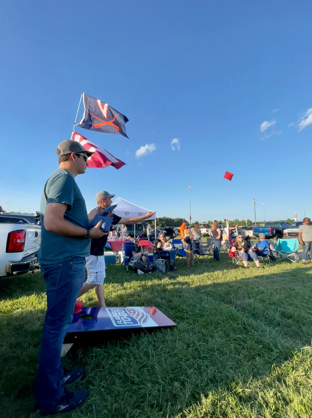 cornhole at tailgate
