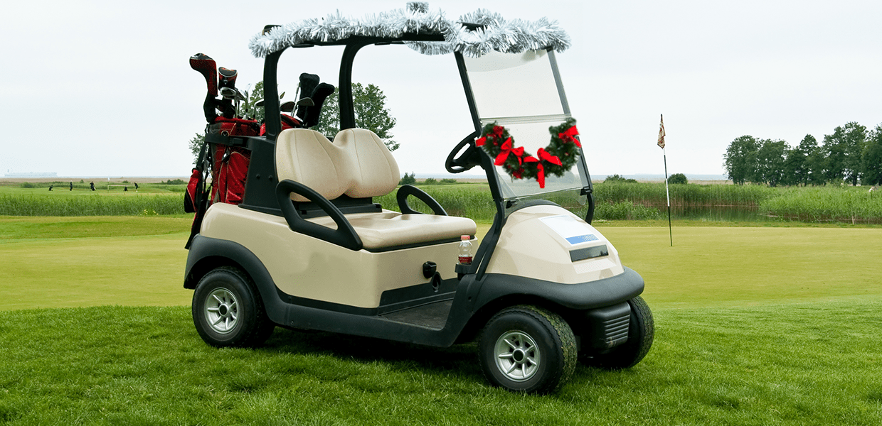 Deck the Wheels: Get Festive with Golf Cart Christmas Decorations & Ideas - Flagpole To-Go