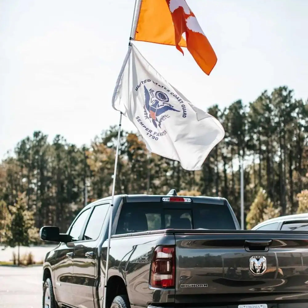 tailgate kit with two flags flying