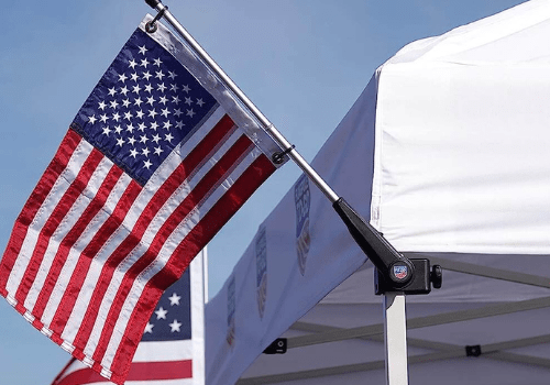 golf cart flag mount on tent