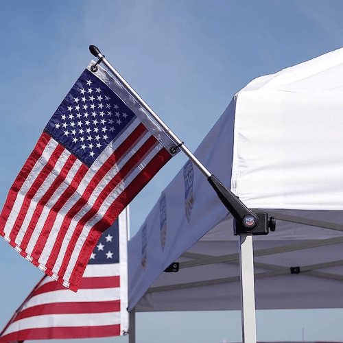 golf cart flag mount on tent