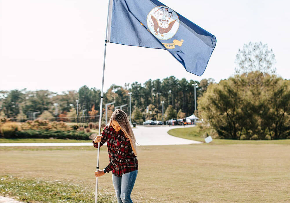 heavy duty telescoping pole set up