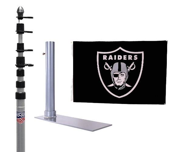 Las Vegas Raiders Ultimate Tailgate Flagpole Kit - Flagpole To - Go