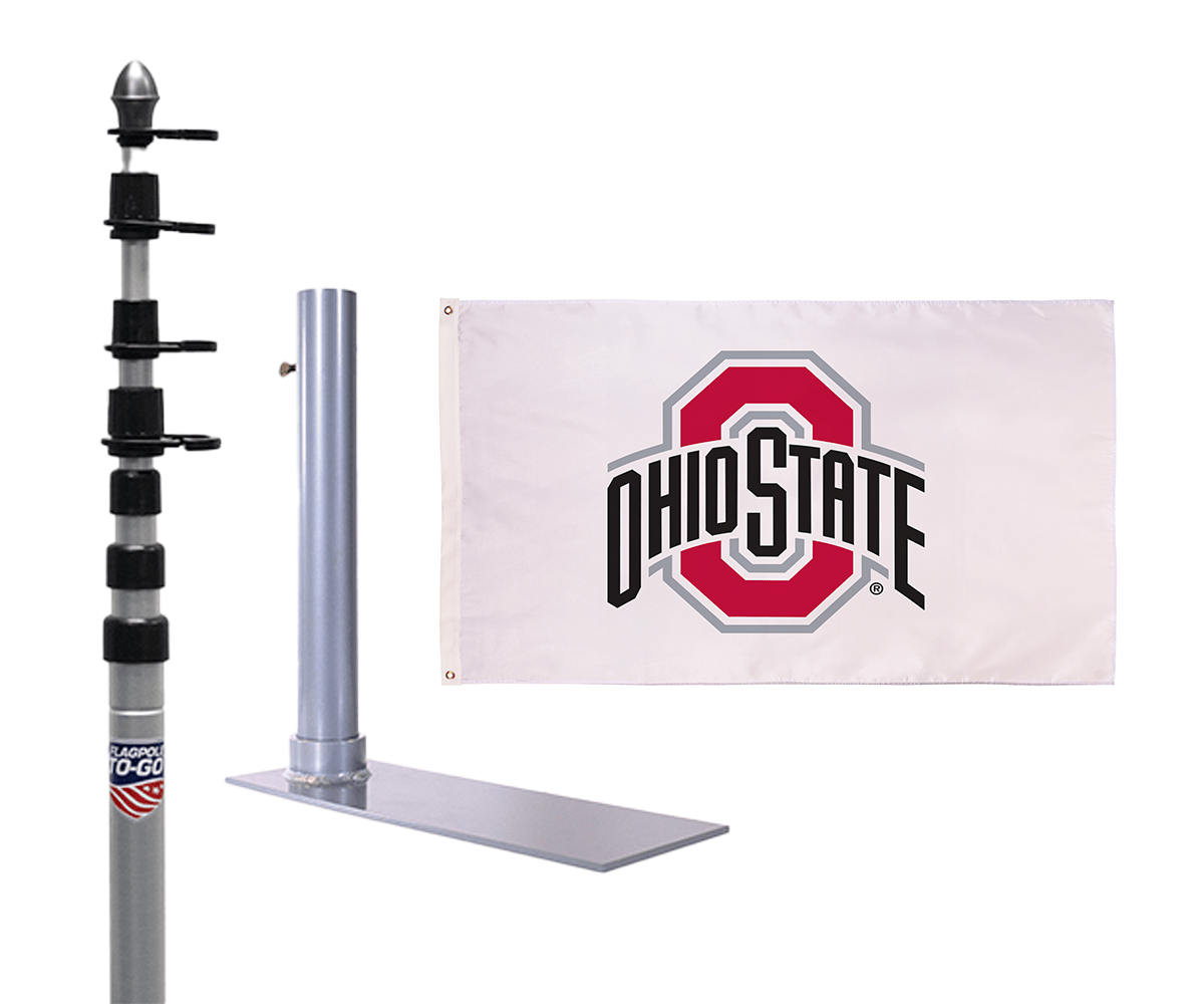 Ohio State University Ultimate Tailgate Flagpole Kit - Flagpole To - Go